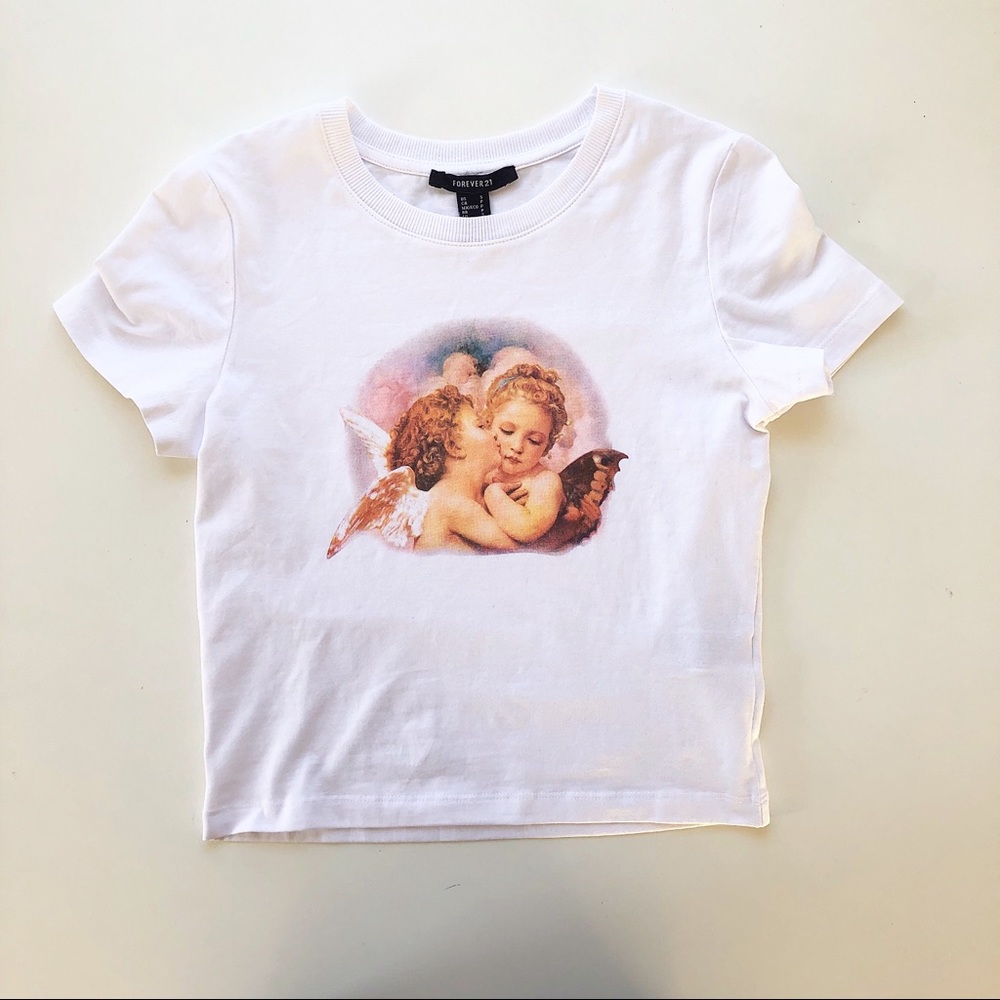 Forever 21 Angels Crop Top Shirt